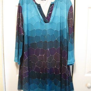 Purple and Turquoise Tunic 3X, Beautiful